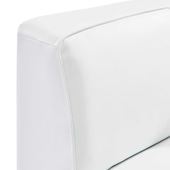 Mingle White Vegan Leather Corner Chair - Ornate Home