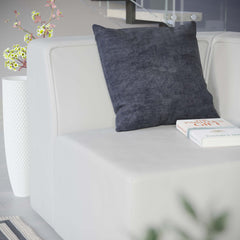 Mingle White Vegan Leather Corner Chair - Ornate Home