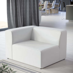 Mingle White Vegan Leather Left-Arm Chair - Ornate Home