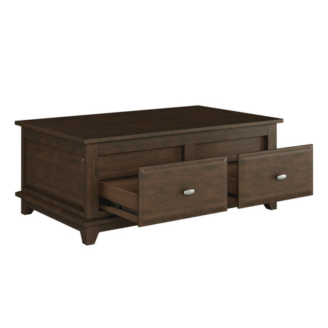 Minot Brown Cherry Lift Top Cocktail Table - Ornate Home