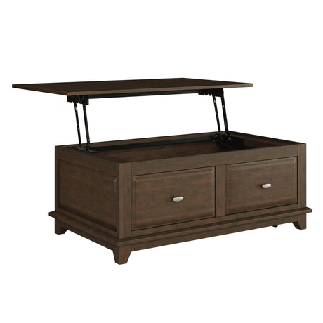 Minot Brown Cherry Lift Top Cocktail Table - Ornate Home