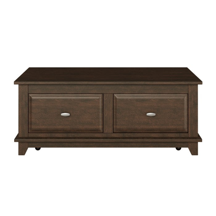 Minot Brown Cherry Lift Top Cocktail Table - Ornate Home