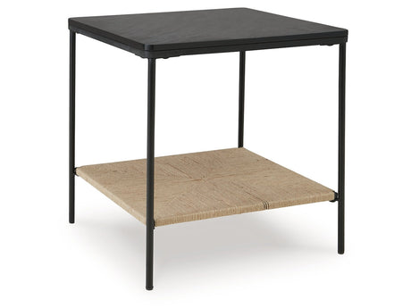 Minrich Black/Natural Accent Table - Ornate Home