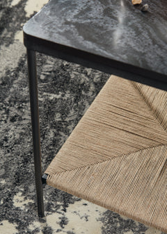 Minrich Black/Natural Accent Table - Ornate Home