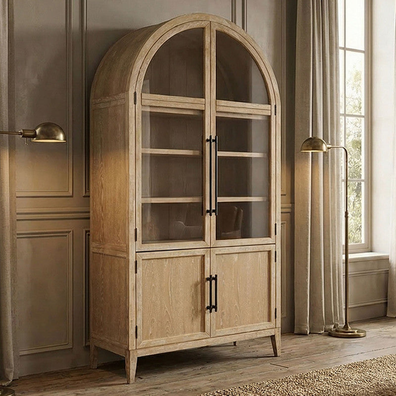 Minster Natural Arched Cabinet - Ornate Home