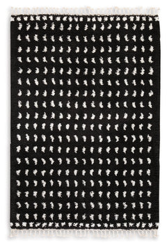 Minston Black/White 5' x 7' Rug - Ornate Home