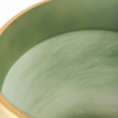 Minty Green/Matte Gold 9.6"H Glass Vase Metal Neck Cuff - Ornate Home