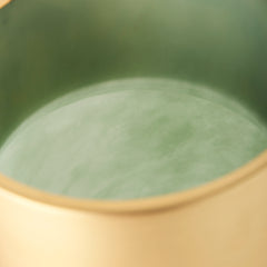 Minty Medium Green/Matte Gold Glass Vase Metal Neck Cuff - Ornate Home