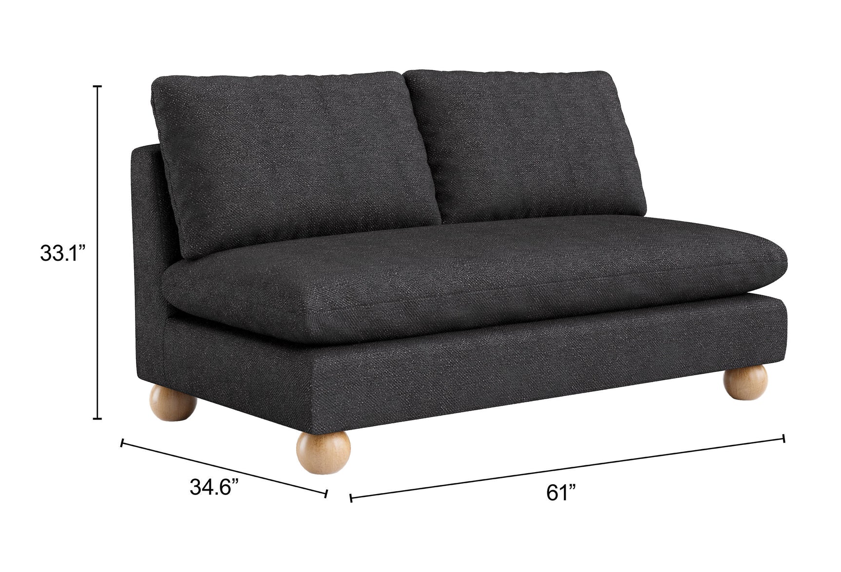 Minze Black Loveseat