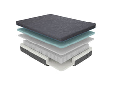Mira Dark Gray 11" Split Eastern King Gel-Infused Memory Foam Hybrid Mattress (2-Piece) - Ornate Home