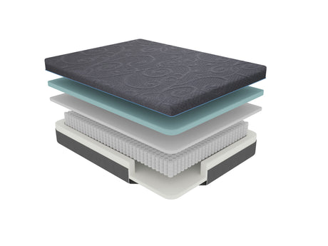 Mira Dark Gray 11" Split Eastern King Gel-Infused Memory Foam Hybrid Mattress (2-Piece) - Ornate Home