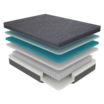 Mira Dark Gray 14" California King Gel-Infused Memory Foam Hybrid Mattress - Ornate Home