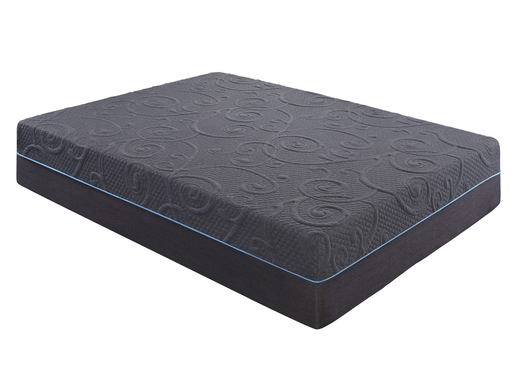 Mira Dark Gray 14" Eastern King Gel-Infused Memory Foam Hybrid Mattress - Ornate Home