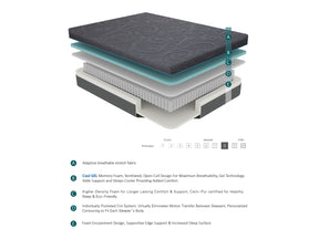 Mira Dark Gray 8" Twin Gel-Infused Memory Foam Hybrid Mattress - Ornate Home