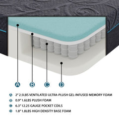 Mira Gray 11&Amp;Quot; Split Eastern King Gel-infused Memory Foam Hybrid Mattress - Ornate Home