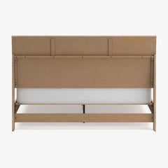 Mira Light Oak Queen Bed Frame and 2 Smart Nightstands - Ornate Home