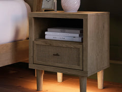 Mira Light Oak Queen Bed Frame and 2 Smart Nightstands - Ornate Home