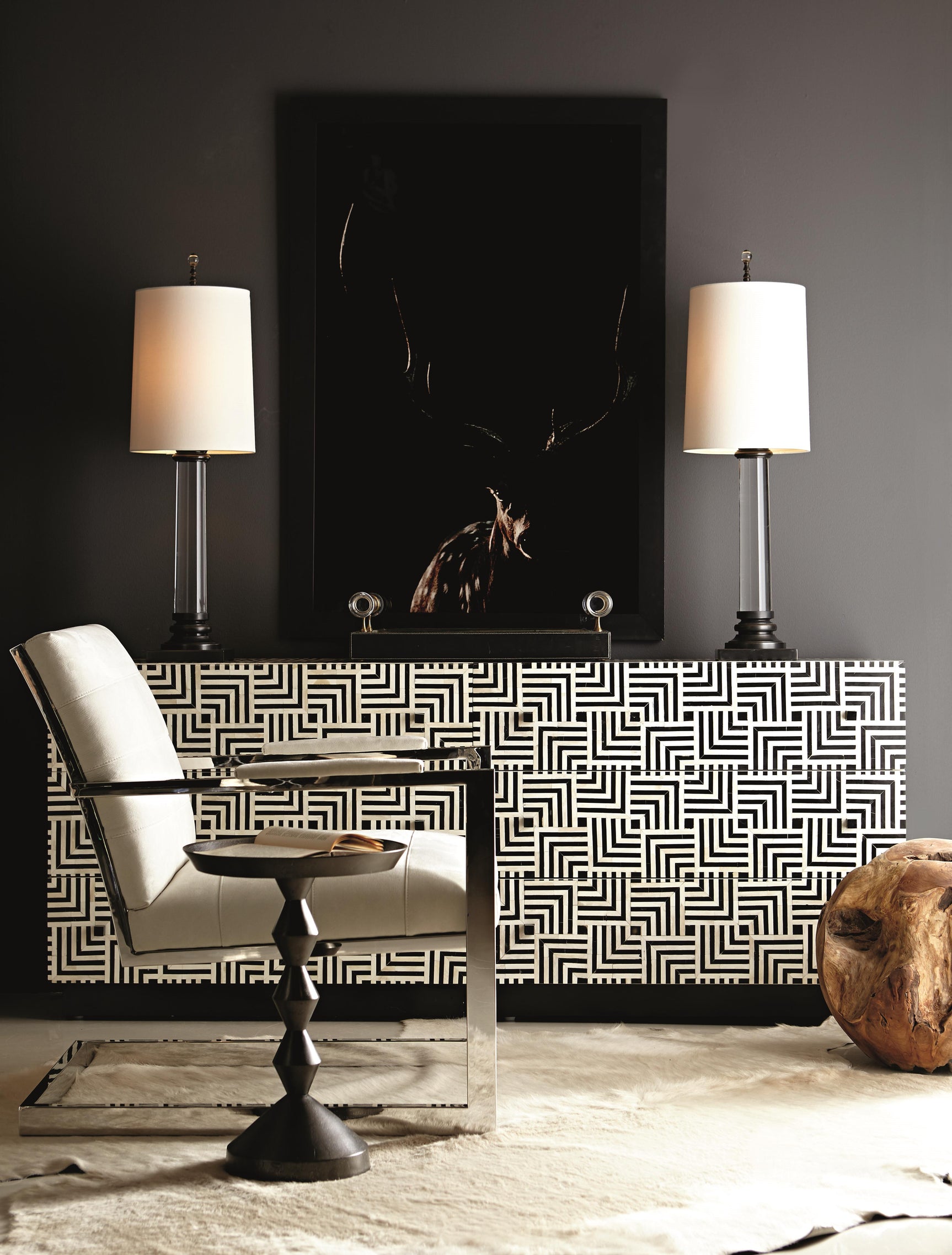 Mirabelle Black Nickel Accent Table - Ornate Home