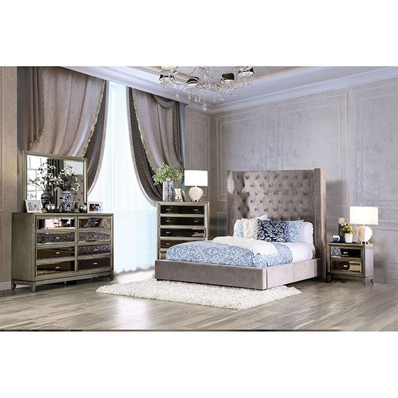 Mirabelle Gray Queen Bed - Ornate Home