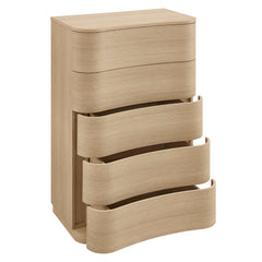 Mirae Brush Light Oak 5-Drawer Curved Dresser Chest of Drawers - Ornate Home