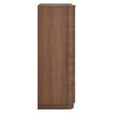 Mirae Brushed Brown Oak 5-Drawer Curved Dresser Chest of Drawers - Ornate Home