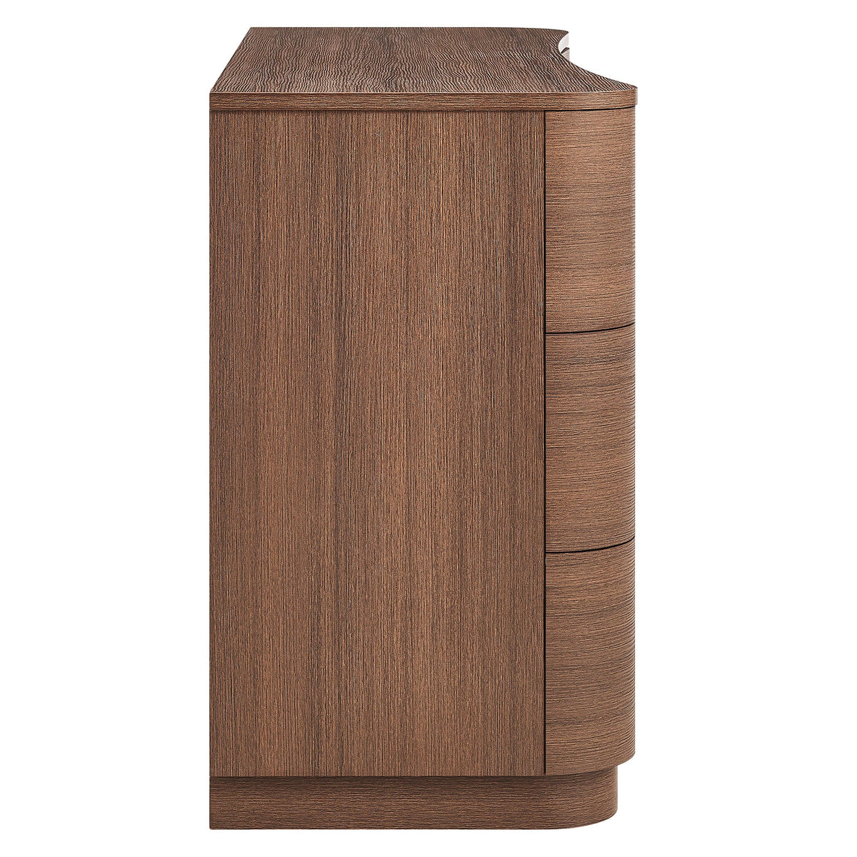 Mirae Brushed Brown Oak 6-Drawer Curved Dresser - Ornate Home