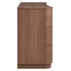 Mirae Brushed Brown Oak 6-Drawer Curved Dresser - Ornate Home