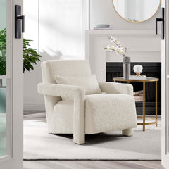 Mirage Ivory Boucle Upholstered Armchair - Ornate Home