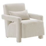 Mirage Ivory Boucle Upholstered Armchair - Ornate Home