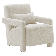Mirage Ivory Boucle Upholstered Armchair - Ornate Home