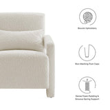 Mirage Ivory Boucle Upholstered Armchair - Ornate Home