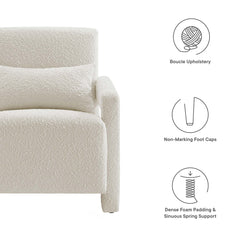 Mirage Ivory Boucle Upholstered Armchair - Ornate Home