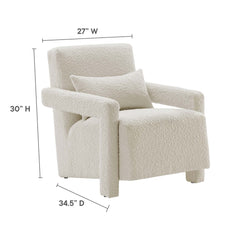 Mirage Ivory Boucle Upholstered Armchair - Ornate Home