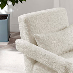 Mirage Ivory Boucle Upholstered Armchair - Ornate Home