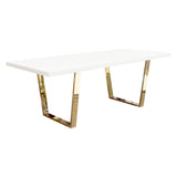 Mirage White Rectangular Dining Table - Ornate Home