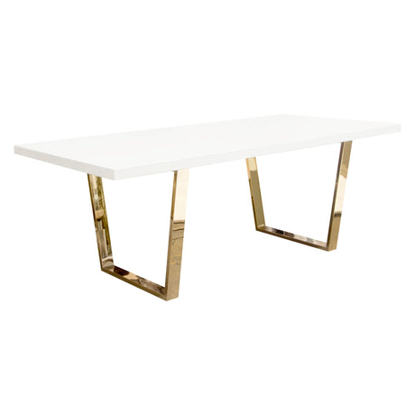 Mirage White Rectangular Dining Table - Ornate Home
