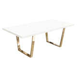 Mirage White Rectangular Dining Table - Ornate Home