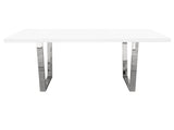 Mirage White/Silver Rectangular Dining Table - Ornate Home