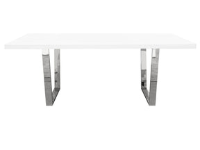 Mirage White/Silver Rectangular Dining Table - Ornate Home