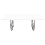 Mirage White/Silver Rectangular Dining Table - Ornate Home
