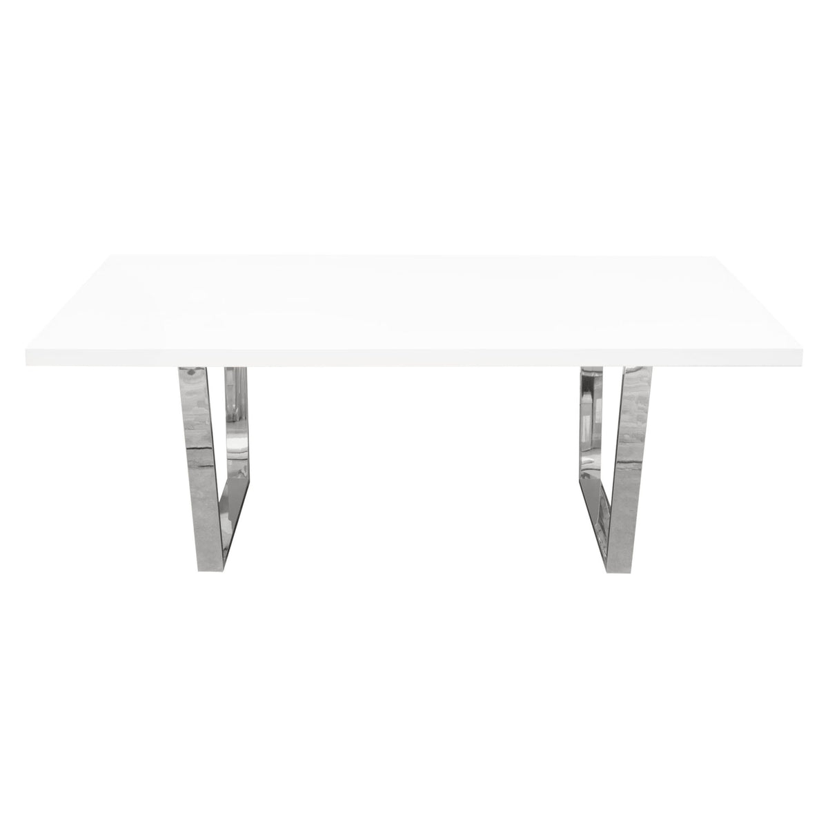 Mirage White/Silver Rectangular Dining Table - Ornate Home