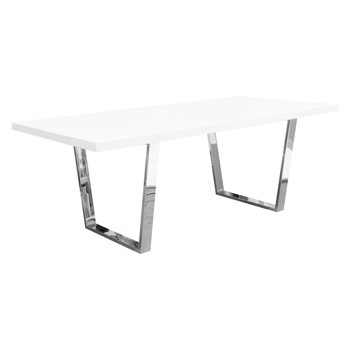 Mirage White/Silver Rectangular Dining Table - Ornate Home