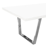 Mirage White/Silver Rectangular Dining Table - Ornate Home