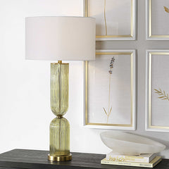 Mirah Multicolor Olive Glass Table Lamp - Ornate Home