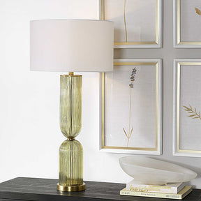 Mirah Multicolor Olive Glass Table Lamp - Ornate Home