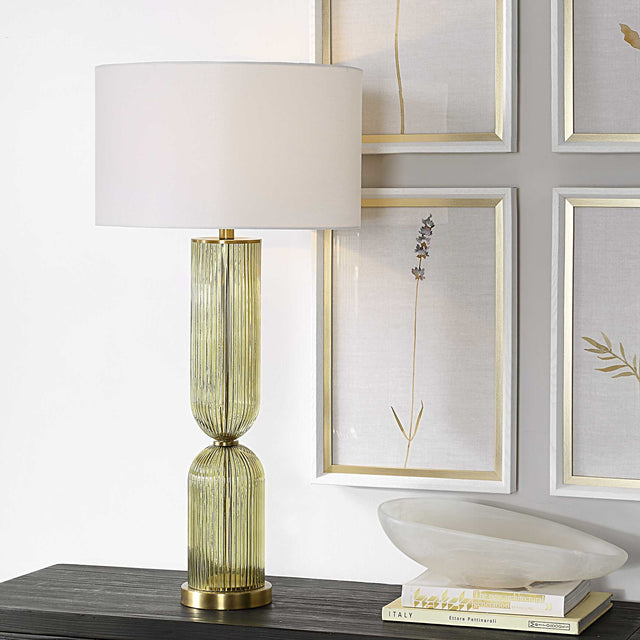 Mirah Multicolor Olive Glass Table Lamp - Ornate Home