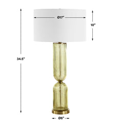 Mirah Multicolor Olive Glass Table Lamp - Ornate Home