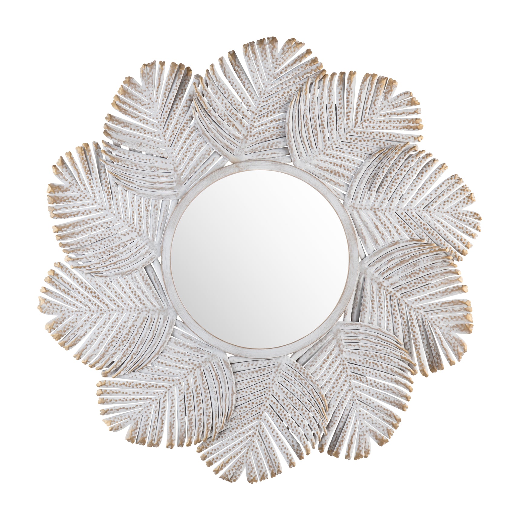 Miramar White/Natural Wall Mirror - Ornate Home