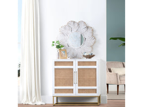 Miramar White/Natural Wall Mirror - Ornate Home