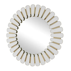 Miran White Glass Round Mirror - Ornate Home